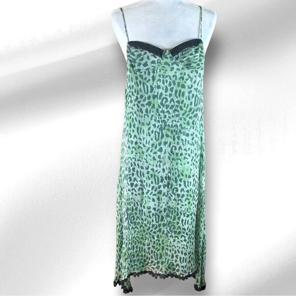 Marjan Pejoski Green Silk Slip Dress Size 12 📦 - Picture 4 of 13